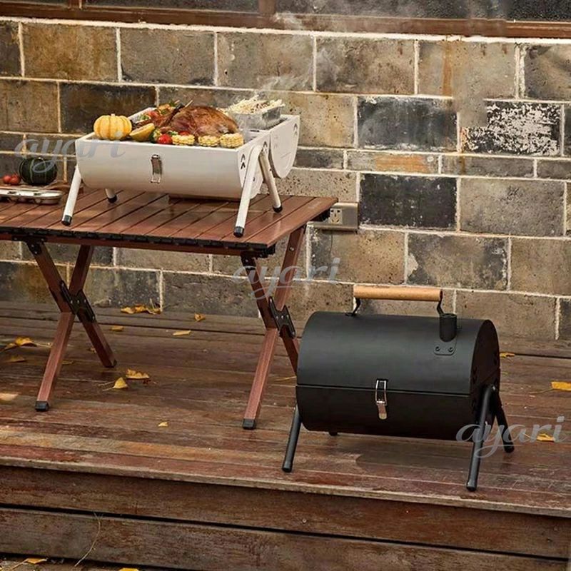 ポータブル 6点セット 折りたたみ式 ポータブル電源 ステンレス 蓋付き キャンプ バーベキュースタンド BBQ バーベキューグリル BBQコンロ 卓上 ウトドアコンロ 手提げ式 バーベキューコンロ グリル 折りたたみ doops-10030562 livemart サンプル画像3