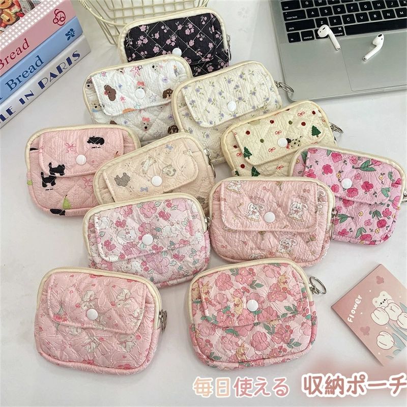 ポーチ 韓国風 コインポーチ 化粧ポーチ カードケース 化粧品収納 おしゃれ プレゼント 収納ポーチ 可愛い イヤホン入れ 小物入れバッグ アクセサリー収納 小銭入れ ミニ 鍵入れ 小さい ナプキン入れ 収納バッグ 小物用収納ポーチ 小さめ 小物入れ 花柄 ファスナー