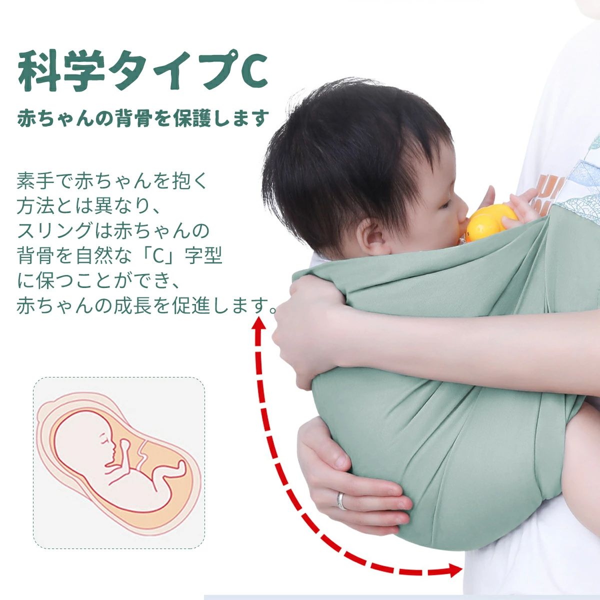 抱っこひも コンパクト ベビーキャリア 男女兼用 送料無料 ママ パパ 新生児 通気 ...