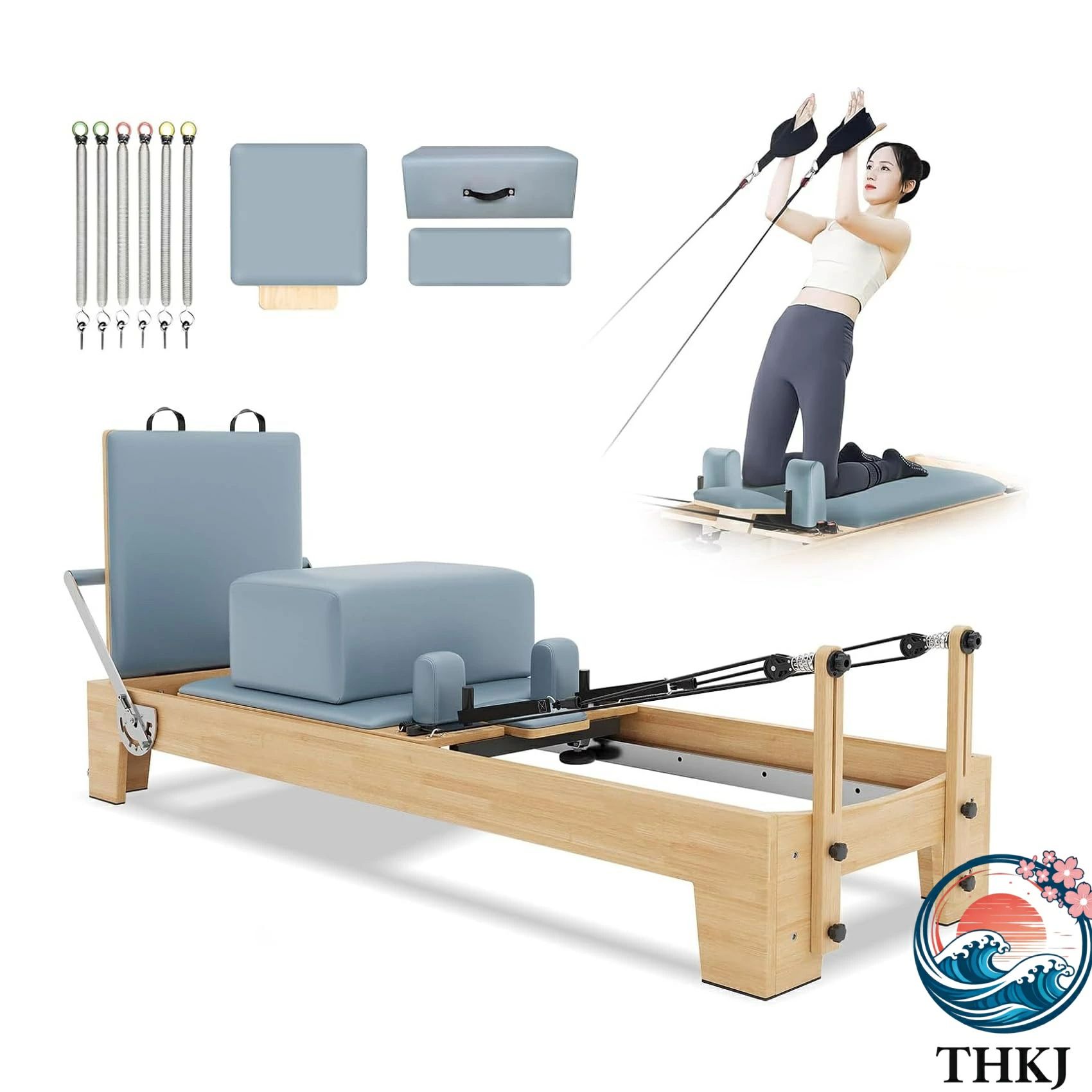 ボックス付き ピラティスコアベッド 折りたたみ machineトレーニングマシン 最大積載量450kg 器具 家庭用 フォルダブルリフォーマー コンパクト ホームフィットネス pilates ピラティスリフォームー スタジオ 自宅