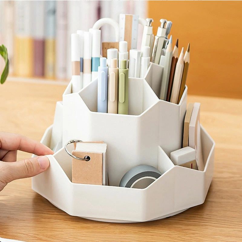 Organize Goods - 大容量 デスク収納 ペンホルダー 小物分類 おしゃれ 北欧 デスクオーガナイザー 送料無料 ペン立て 楽天海外通販 オフィス 回転 多機能性 ペンスタンド 360度 卓上収納 文房具
