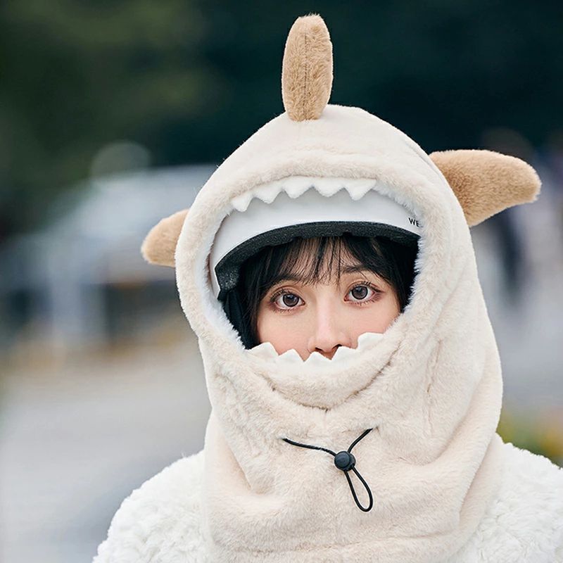 livemartのフェイスガード かぶりもの レディース 耳当てスキーウェア 被り物 厚手 カバー フードウォーマー ヘルメット イヤーマフラー ネックフェイスカバー 防寒フード お出かけ もこもこ 帽子 大人用 イヤーウォーマー ネックウォーマー スノーウェア｜アングル3