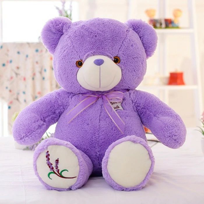 【送料無料】熊ぬいぐるみ クリスマス 子供 ラベンダークマ 手触り プレゼント 80cm 可愛いテディベア ゆるかわ癒し系 気持ちいい やわらかい