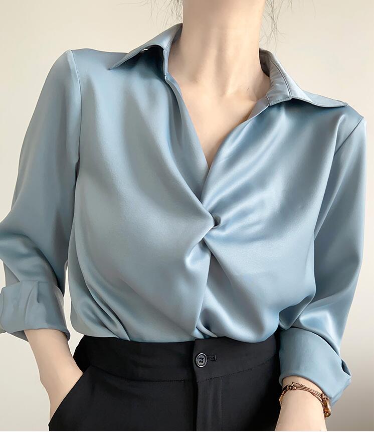 夏 レディース長袖 オフィス OL フォーマル シャツ オフィスシャツ 無地 L シャツ 通勤 M レディース 夏服 オフィス 大人 女性 送料無料 トップス 事務服 S ブラウス 女性 カジュアル ブラウス 長袖 おしゃれ シャツ ビジネス 仕事用 高級感シャツ スーツ ブルー doops-10043549 livemart パッケージ画像