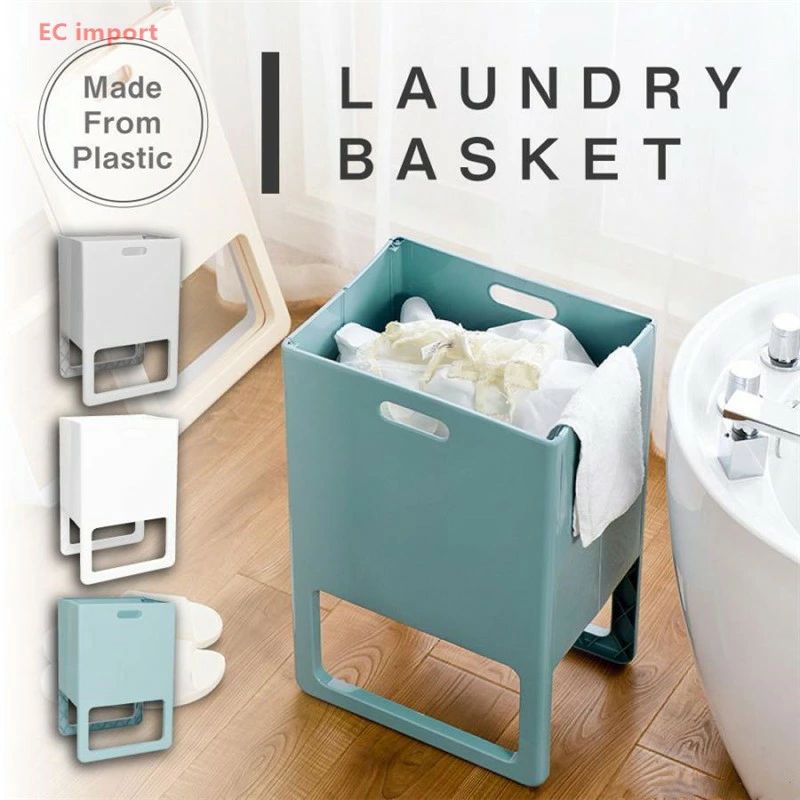 Laundry Containers - 脚付き 洗濯カゴ 折り畳み シンプル ランドリーバスケット 脚付きランドリーバスケット 大容量 収納 省スペース ランドリー収納 洗濯かご