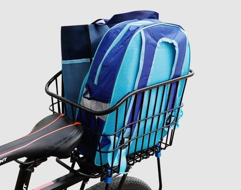 大容量 送料無料 黒 荷物 ブラック 固定式 後ろかご 荷台 通学 後ろカゴ 自転車用 ...