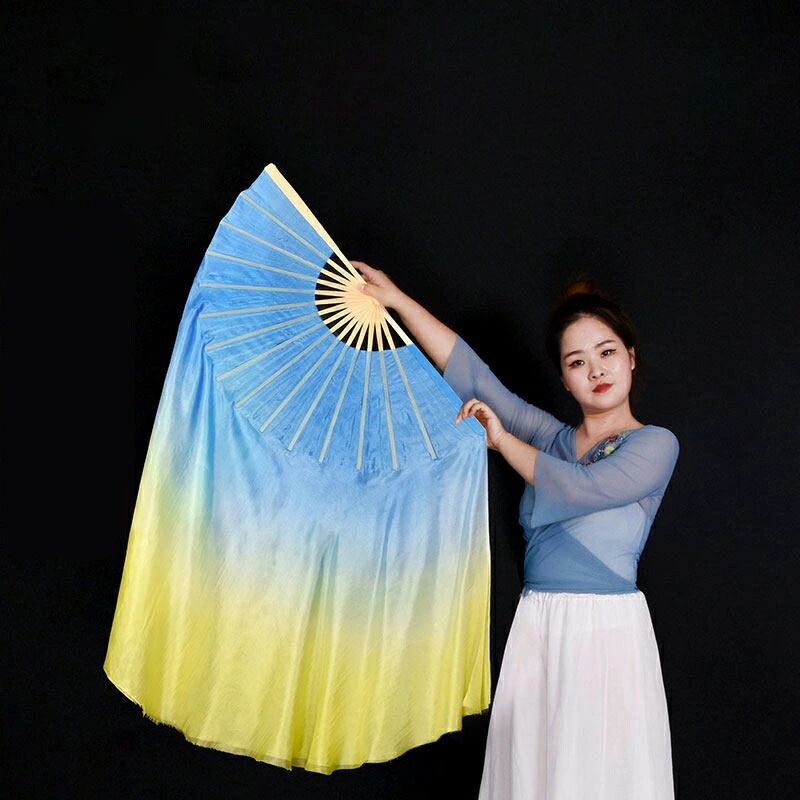 シルクファンベール グラデーション扇子 小道具 舞台 演出 ベール丈40cm 1本 ファ...