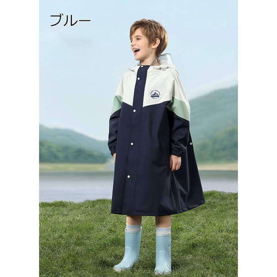 レインポンチョ 防水 リュック対応 バイク レインウェア ポンチョ 撥水 ロング丈 ...