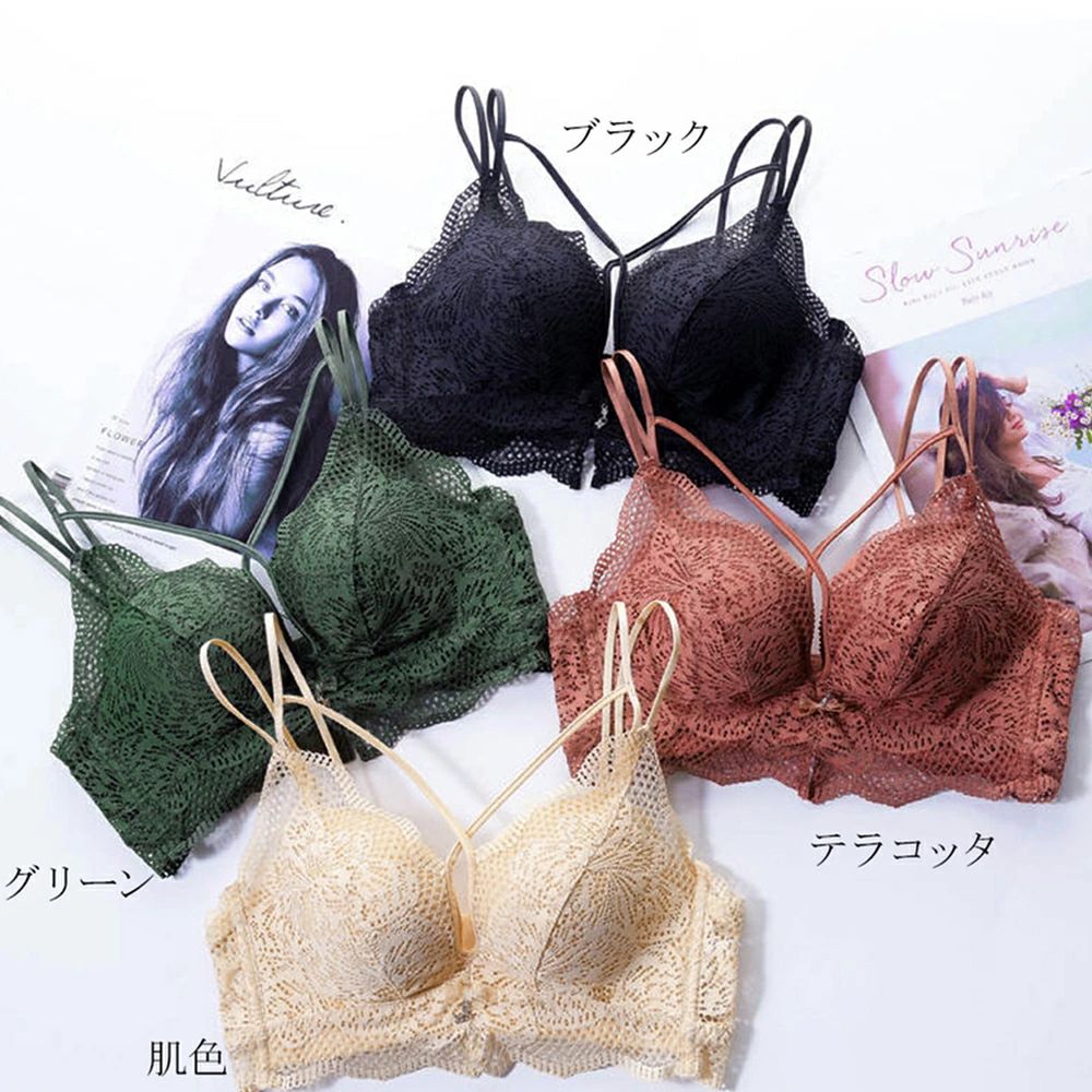 livemartのセクシーランジェリー 勝負下着セット ブラセット 盛れるブラきれいめ レース ワイヤレスブラ脇高｜アングル2