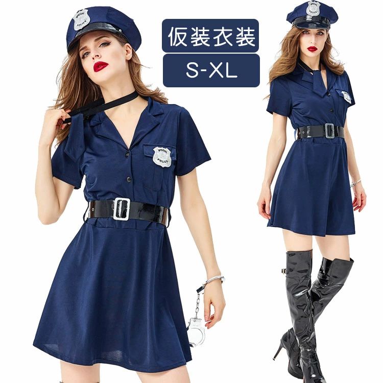ポリス コスプレ衣装 女警察 Halloween 変身 ワンピース レディース お祭り 洋館メ...