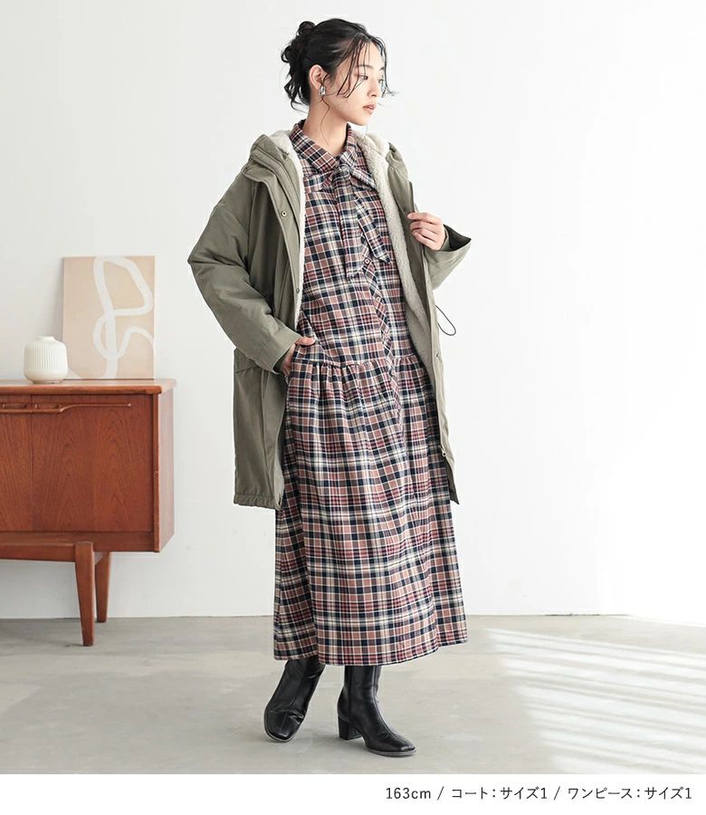 ロング 冬 ロングワンピース 撥水 裏ボア 長...の紹介画像3