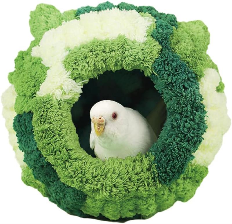 Birds - ベッド セキセイインコ 小さな鳥のための丸いハウス ぬいぐるみ鳥の巣 送料無料 インコ 保温 丸い穴トンネル 文鳥 ふわふわ 片側開放型 暖かい 手編み 巣 鳥たちの寝床 鳥 寒さ対策