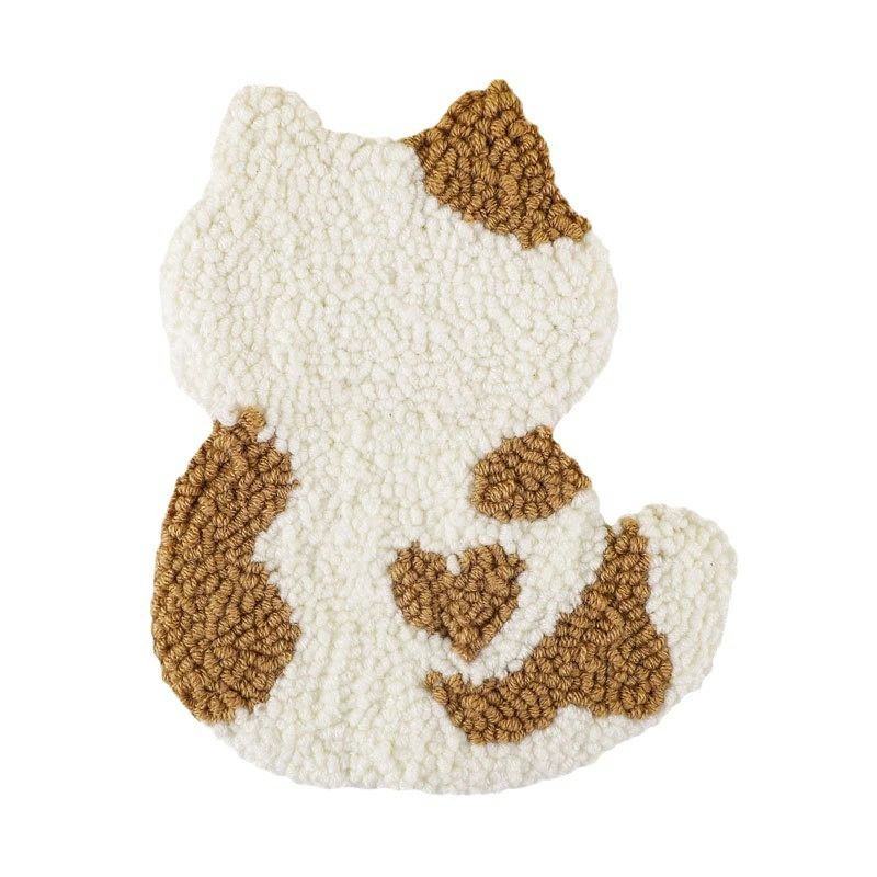刺繍スターターキット 簡単 可愛い モコモコ キット 猫 ねこ キット 初心者 糸 刺すだけ DIY 材料道具キット クリスマス いぬ ハンドメイド プレゼント 3Dアート 刺繍セット ニードル 毛糸 アート パンチニードル 立体