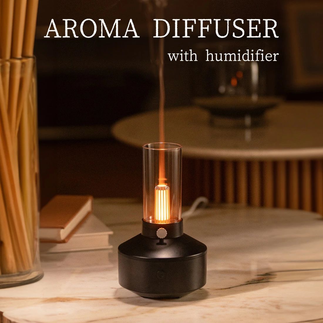 AROMA DIFFUSER with humidifier アロマ加湿器1台3役　アロマディフューザー、加湿器、LEDライト お好みのアロマオイルを垂らして香りをお楽しみ頂けます 卓上や省スペースに丁度良い噴霧量10-15ml/h 水タンク容量150ml　約4時間噴霧可能 暖色ライト機能　暖炉のような暖かみのあるお洒落なデザイン 水が切れると自動停止するので安心　音が静かなので寝室やオフィスでも安心してご利用頂けます セット内容：加湿器×1、ケーブル×1 カラー：3カラー サイズ：高さ18×横幅10.7×奥行10.7(cm) 重量207g 仕様：水タンク容量：150ml、噴霧量：10-15ml/h、消費電力：5W、電源：DC5.0V/1.0A 機能：アロマディフューザー、ミスト噴霧、LEDライト点灯 ※商品写真はできる限り実物の色に近づけるよう徹底しておりますが、 お使いのモニター設定、お部屋の照明等により実際の商品と色味が異なる場合がございます。 ※サイズ表記は平置きとなります。サイズの測り方はスタッフ間で統一しておりますが若干の誤差が生じる場合がございます。 メーカー希望小売価格はメーカーサイトに基づいて掲載しています【商品詳細】 セット内容加湿器×1、ケーブル×1 カラー3カラー サイズ高さ18×横幅10.7×奥行10.7(cm) 重量207g 素材ABS樹脂、PP(ポリプロピレン)、AS樹脂、電子部品 産地中国 仕様水タンク容量：150ml、噴霧量：10-15ml/h、消費電力：5W、電源：DC5.0V/1.0A 機能アロマディフューザー、ミスト噴霧、LEDライト点灯 注意事項 ※サイズは、実寸サイズを測っているため多少誤差がでる場合があります。 　製造工程の関係上、各採寸箇所実寸(平置き)より【約-2cm〜+2cm】程度は 　誤差の許容範囲とさせて頂いておりますので、予めご了承くださいませ。 ※商品のお色は撮影時の環境、ディスプレイの発色などにより実物と多少の違いが生じることがございます。予めご了承下さいませ。※主たる機能がアロマディフューザーの為、一般的な加湿器より噴霧量が少なくなっております。噴霧量は調節できません。 安心保証アフターサービス 安心保証・アフターサービスについて GOLWISではお客様に安心してお買い物頂きたいという思いから各種保証を設けております。 初期不良は全て送料無料で返品・交換致します。 ■30日間 返品・交換可能　 　　・サイズ、カラー、イメージ違いの交換を承ります。 　　・商品到着から30日間対応致します。 ■半年間 品質保証 　　・商品到着から6ヵ月間対応致します。 　　・商品到着後に故障・動作不良が生じた場合は修理または交換対応をさせて頂きます。 ■いつでも安心サポート 　　・365日 メールでのお問合せ受付 　　※混雑している場合、すぐにご対応が出来兼ねる場合がございます。 　　※土日祝を除く営業時間1日〜2日以内にはご連絡致します。 【ご注意】 ・初期不良の場合、各種手数料は当店が負担致します。 ・返品、交換対応につきましては手数料がお客様負担となり場合がございます。 ・お客様都合の返品・交換はすべて未使用品に限ります。 ・詳細は返品・交換規約をご確認下さいませ。 返品・交換規約はこちら ギフト・プレゼント参考シーン プレゼント・ギフトにも最適です。プレゼント ギフト 贈り物 贈物 誕生日 記念日 母の日 父の日 敬老の日 クリスマス バレンタイン ホワイトデー 卒業祝い 成人祝い 就職祝い 合格祝い 入園祝い 入学祝い 進学祝い 退院祝い 結婚祝い 退職祝い 引越祝い 新築祝い 冠婚葬祭 お中元 お見舞い 還暦祝い 長寿祝い お返し様々なシーンで大活躍！玄関 リビング フロア トイレ ダイニング キッチン 寝室 洋室 和室 洗面所 階段 在宅 オフィス 事務 会社 家 マイホーム インテリア アウトドア スタイル・特徴暖炉風 北欧 暖色 アウトドア シンプル モダン お洒落 商品説明AROMA DIFFUSER with humidifierアロマ加湿器1台3役　アロマディフューザー、加湿器、LEDライトお好みのアロマオイルを垂らして香りをお楽しみ頂けます卓上や省スペースに丁度良い噴霧量10-15ml/h水タンク容量150ml　約4時間噴霧可能暖色ライト機能　暖炉のような暖かみのあるお洒落なデザイン水が切れると自動停止するので安心　音が静かなので寝室やオフィスでも安心してご利用頂けます