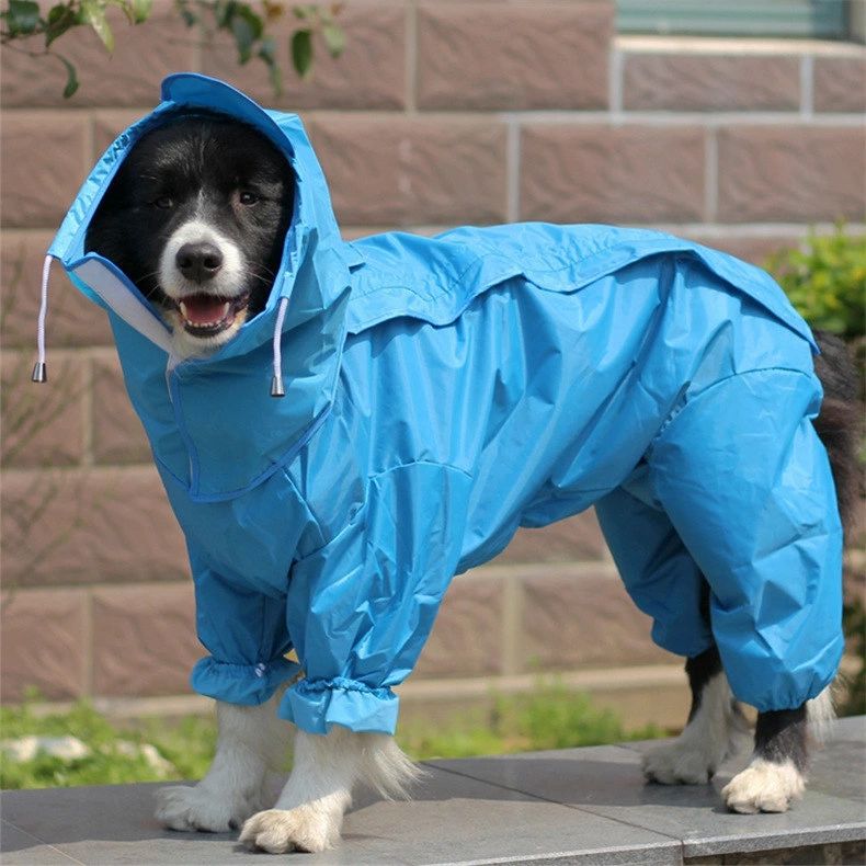 ドッグウェア ポンチョ 着せやすい 雨具 犬用品 大型 用 ペット ズボン 大型犬用 レインコート ペット用品 中型 犬 ブルー 小型犬 ベッド