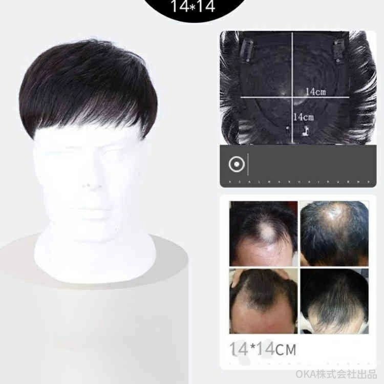 livemartの蒸し暑くない 白髪隠し 増毛 男性用 手植え メンズ 短い 通気性 男性用ウィッグ 黒 白髪 メンズウィッグ トップカバー メンズ ヘアピース 人毛 部分 人毛 男性用部分ウィッグ選べる2タイプ ウイッグ ウィッグ 男性 ショート｜アングル2