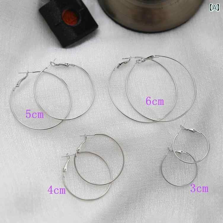 乐天商城 - 丸型 ゴールド レディース イヤリング フープ 大きめ 軽量 アクセサリー スタイリッシュ 日常使い シンプル 上品 細身 合わせやすい 銀 シルバー ジュエリー