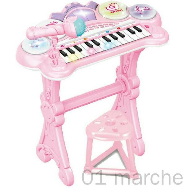 誕生日プレゼント 贈り物 音楽玩具 知育玩具 キッズ用 おもちゃ 子供用 子供の日 多機能 電子ピアノ 【光ナビレッスン付き】 ピンク 鯉のぼり ミニキーボード