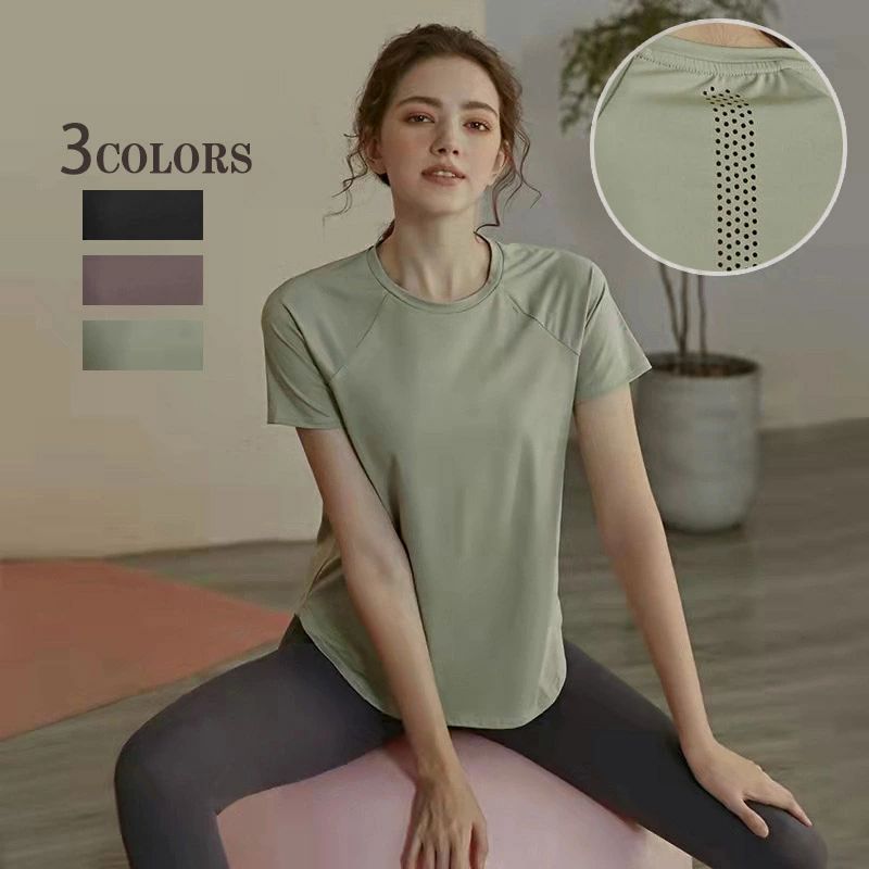 トップス ヨガウェア スポーツウェア ジムウェア 半袖 シンプル 運動tシャツ ヨガ ランニング ランニングウェア フィットネスウェア ピラティス 送料無料 ジョギング yoga ダンス レディース エクササイズ 瑜伽服