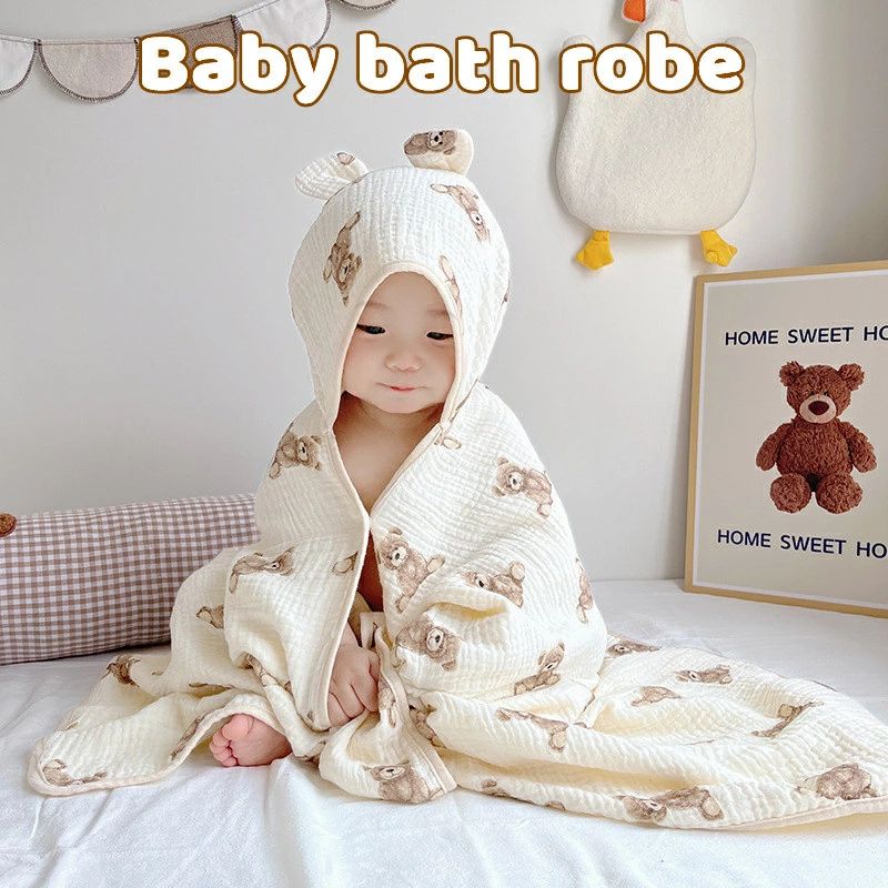 Baby Capes - キッズ ベビーバスローブ ベビー 四層ガーゼ 防寒 女の子 ベビーバスタオル 70*130cm ベビーバスローブ 綿100％ 男の子 湯上りタオル お風呂グッズ マント ベビーバスタオル フード付き ベビーバスタオル 子供 海水浴 プレゼント お風呂上り 出産祝い 赤ちゃん