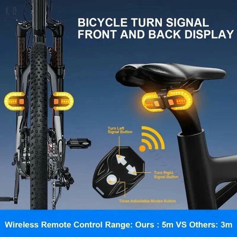 .自転車 用 ウィンカー と 明るい リアライト は ワイヤレス リモコン 付き で USB 充電式 の LED マウンテンバイク 懐中電灯 として 使えます。自転車 や スクーター に 最適 な 安全 装備 で 夜間 の 走行 を 助けます。。 ご注意：防水ではありません。 指定された配送時間は承っておりません。【マリッジサーフファッション】