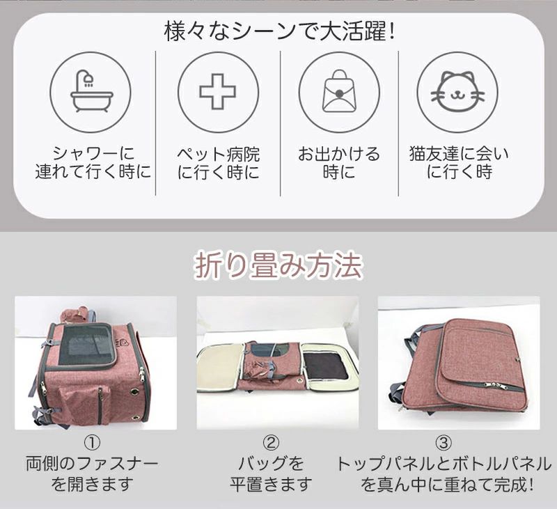 電車 バッグ ペット用リュック お出かけ 防災 M 犬 軽量 ペットリュック 散歩 ペッ...