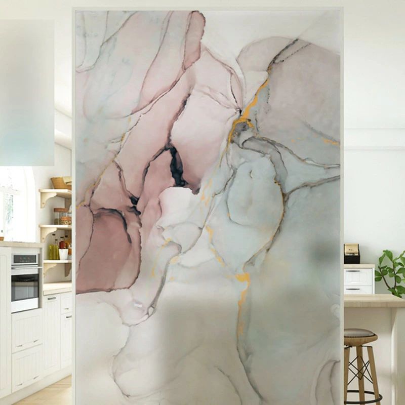 絵画 30x100cm 水墨画 見えない 目隠し 風呂場貼ってはがせる目隠しシートバスルーム用 水で貼る 遮光 貼り直し可 窓用 景色 台風対策 ガラス飛散防止 はがせる すりがらすシート インテリア