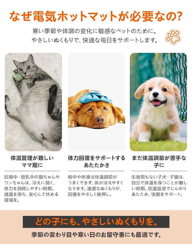 カバー付き ウサギ ペット電気毛布 タイマー ...の紹介画像2