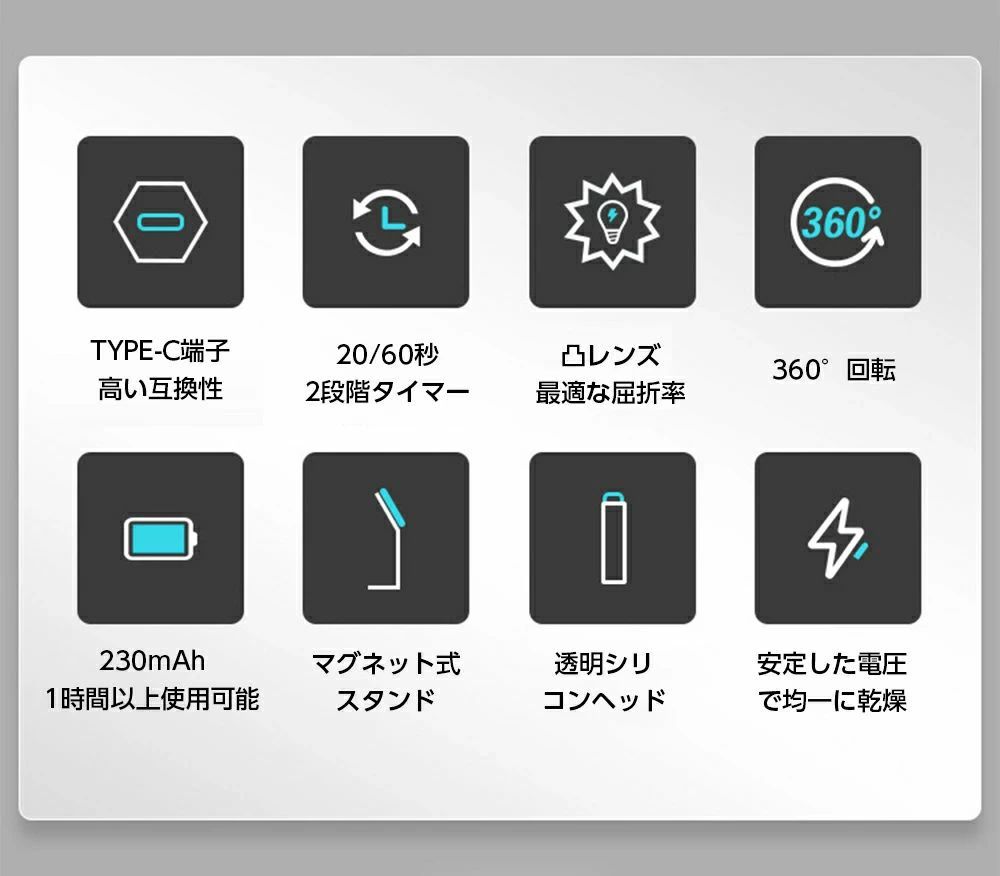 livemartのledライト 2段階タイマー コードレス LED ジェルネイルライトuvライト LEDライト硬化ライト uvライト 3W ペン型ネイルライト ネイル用｜アングル2