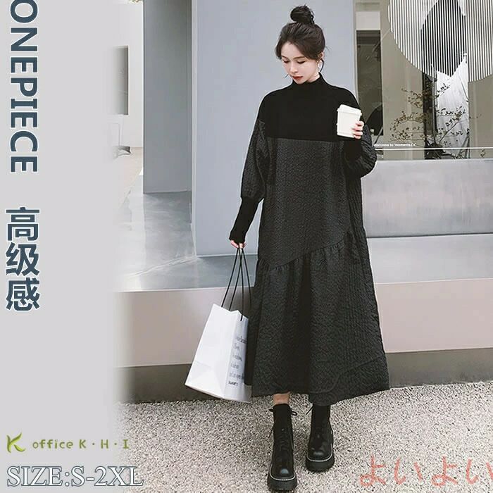 乐天商城 - 大人ワンピース ロングワンピース春秋 シャツワンピースプリーツワンピース 新作ワンピース秋 レディースAラインワンピース 秋ワンピース レディースワンピース