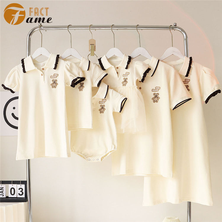 ベビー服 ママ 父の日 半袖 トップス 家族お揃い 娘 リンクコーデ こどもの日 ペアtシャツ 運動会 母の日 おもしろい 親子 家族写真 撮影 ペアルック レディース ワンピース プレゼント 赤ちゃん