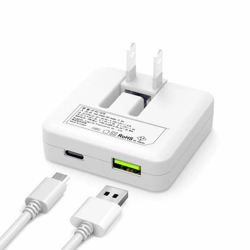【新型USB-CとUSB-A両対応】USB充電器Type-CPD20w QC3.0急速充電(1.6cm超薄型/2ポート/折畳式プラグ)スマホACアダプターコンパクトコンセントPSE認証済