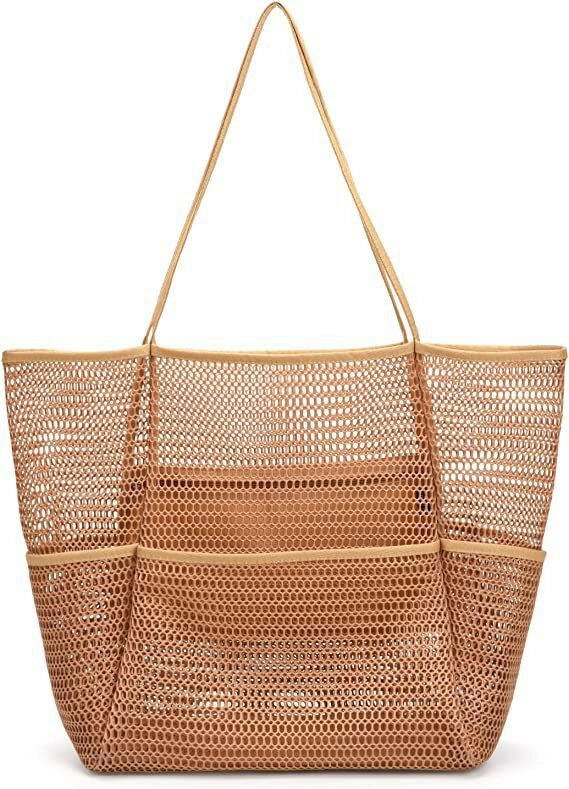 樂天商城 - ジム、休暇、ショッピング、ピクニック、水泳用の折りたたみデザインのキャリーバッグ | 女性用ビーチバッグ ビーチトートバッグ 旅行用防水ストロートートバッグ 38*36*17cm