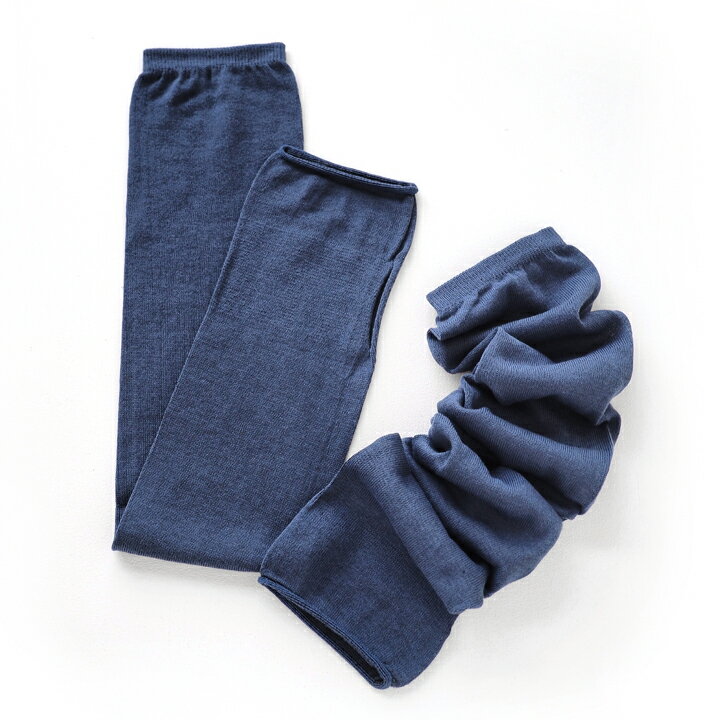 創喜綿のひんやりUVアームカバーLブルー指通し穴付き[ネコポス対応]［2点までメール便対応］[初夏猛暑日焼け防止プレゼント母の日ギフト中川政七商店]のサムネイル