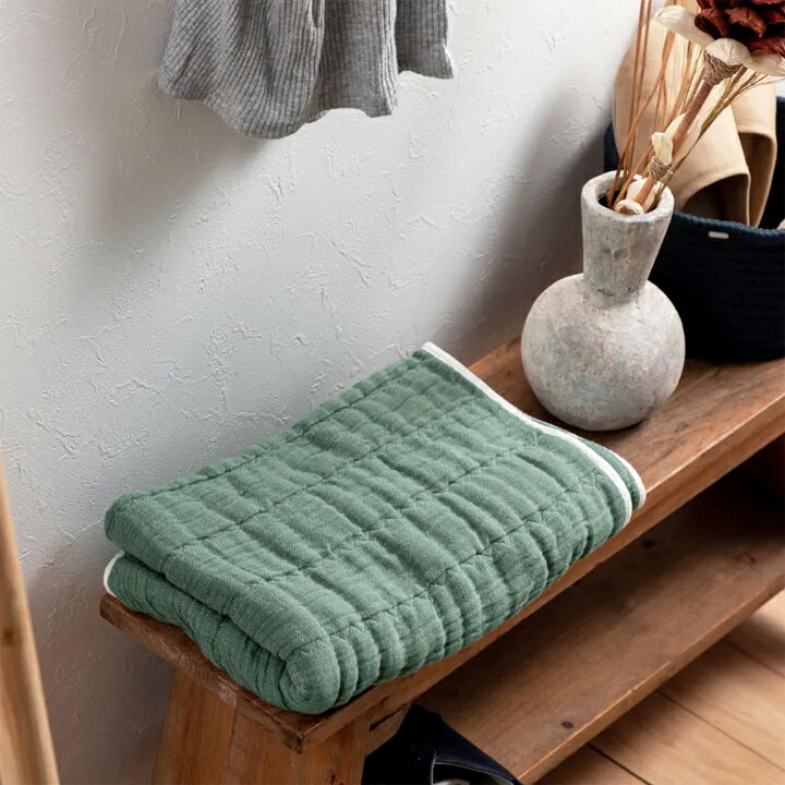 BLANKEDガーゼケットシングルNOBINOBI グリーン140×190cm[夏寝具 コットンガーゼ綿100%] [2]