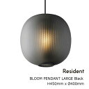 ロイヤルファニチャーコレクションRESIDENT（レジデント）BLOOM PENDANT LARGEブルーム ペンダント ラージBLACK ブラックφ400mmxH450mm[ペンダントライト照明器具][お取り寄せ 沖縄・北海道配送不可]