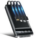 バッテリー 大容量 【2024夏新モデル・40000mAh 軽量 ケーブル内蔵 バッテリー iPhone充電器 ケーブル内蔵 携帯充電器 Type-C急速充電 ...