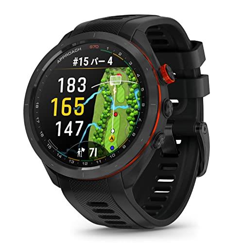 ガーミン(GARMIN) Approach S70 47mm Black AMOLED(有機EL)ディスプレイ搭載 ゴルフウォッチ GPSマップ Suica対応 バーチャルキャディ 010-02746-22