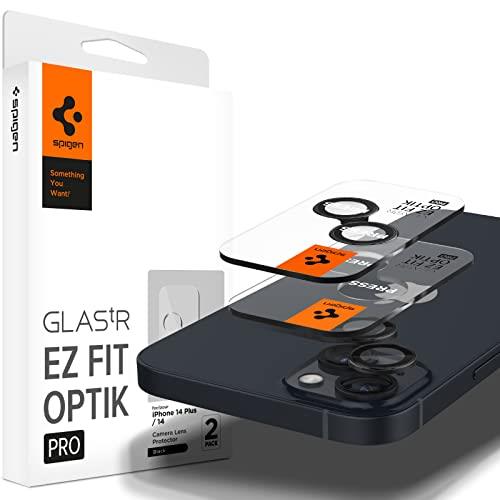 Spigen Glas tR EZ Fit Optik Pro iPhone 15/15 Plus/14/14 Plus 用 カメラフィルム 保護 iPhone 15/15 Plus 対応 カメラ レンズ クリア ブラック 2枚入