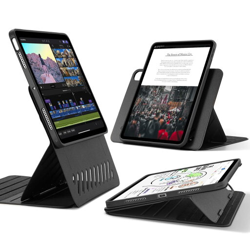 ESR iPad Air 13インチ ケース(2024)専用 取外し可能なマグネットカバー 12.9インチ回転式ケース、縦向き/横向きスタンド、9段階の角度調節可能、Pencil Pro/USB-C完全対応、Shiftシリーズ、ブラック ESR iPad Air 13インチ ケース(2024)専用 取外し可能なマグネットカバー 12.9インチ回転式ケース、縦向き/横向きスタンド、9段階の角度調節可能、Pencil Pro/USB-C完全対応、Shiftシリーズ、ブラック