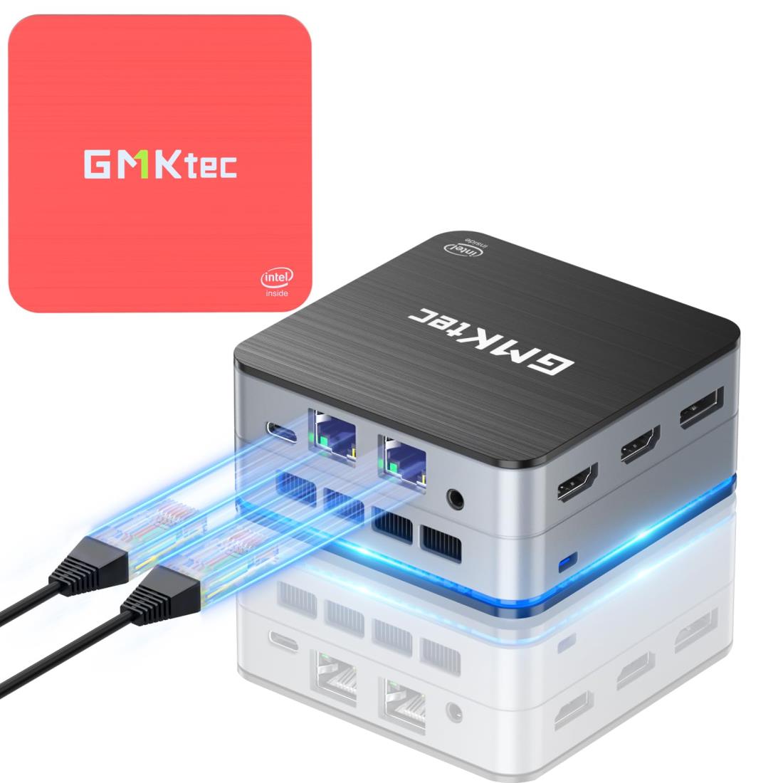 GMKtecミニpc 最新第12世代インテルAlder Lake N100 mini pc Windows 11 Pro DDR5 12GB+512G SSD 4コア/4スレッド 7nm 最大周波数3.4GHz WIFI6/BT5.2 TDP 15W 小型 M.2 2242 SATA（PCIe3.0） パソコン RJ45有線LANポート付き 静音性