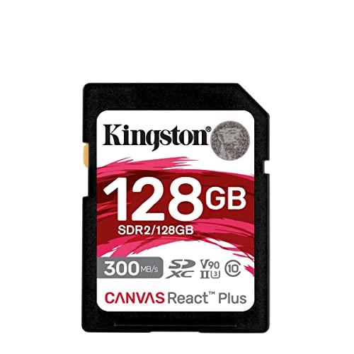 キングストン SDXCカード 128GB 最大300MB/s UHS-II V90 4K 8K Canvas React Plus SDR2/128GB