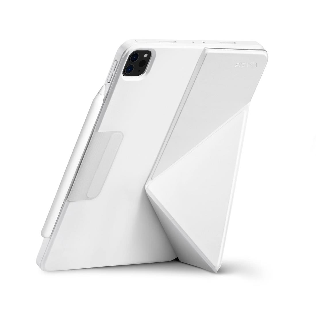 PITAKA iPad Air 13 カバー(2024) 横置＆縦置 iPad Pro 12.9 ケース タブレットスタンド 磁気吸着 超スリム 軽量 極薄 衝撃保護 折りたたみ 角度調整可能 三角形の構造 縦横とも安定感 iPad スタンド MagEZ Folio 2