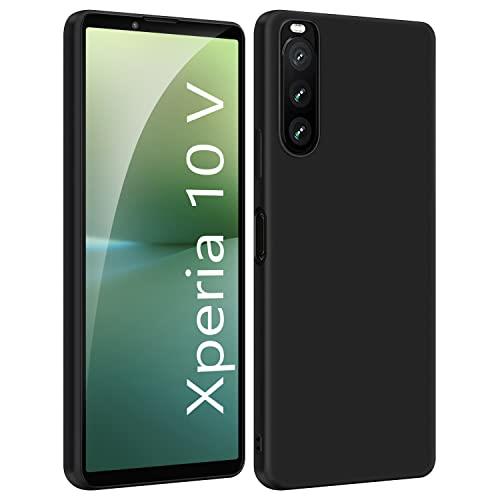 Xeokone Xperia 10V ケース マットブラック 米軍MIL規格 耐衝撃『5Gモデル SO-52D/SOG11 対応』〔薄型 軽量 擦り傷防止 落下防止 滑り止め〕［柔軟性 TPU素材］［指紋防止 防塵 耐久 携帯便利］Xperia10 V ケース 黒い