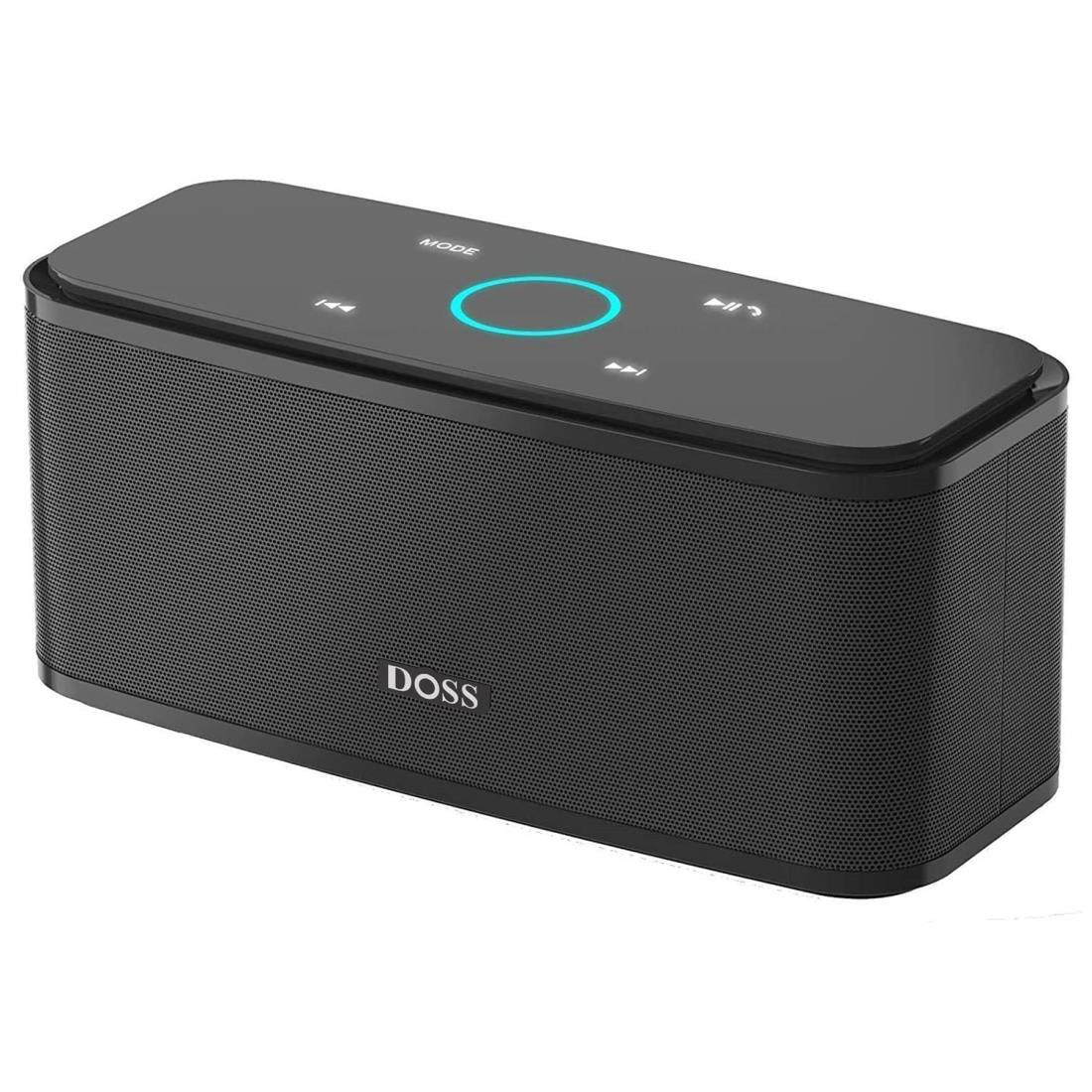 DOSS Soundbox Bluetoothスピーカー ワイヤレス ブルートゥース スピーカー 小型 ポータブル スピーカー【20時間再生/12W高性能ドライバー/タッチコントロール/IPX5防水/TFカード/Aux入力/旅行/アウトドア/インドア対応/マイク内蔵/スマホ 車用】(ブラック) Sound and Bass
