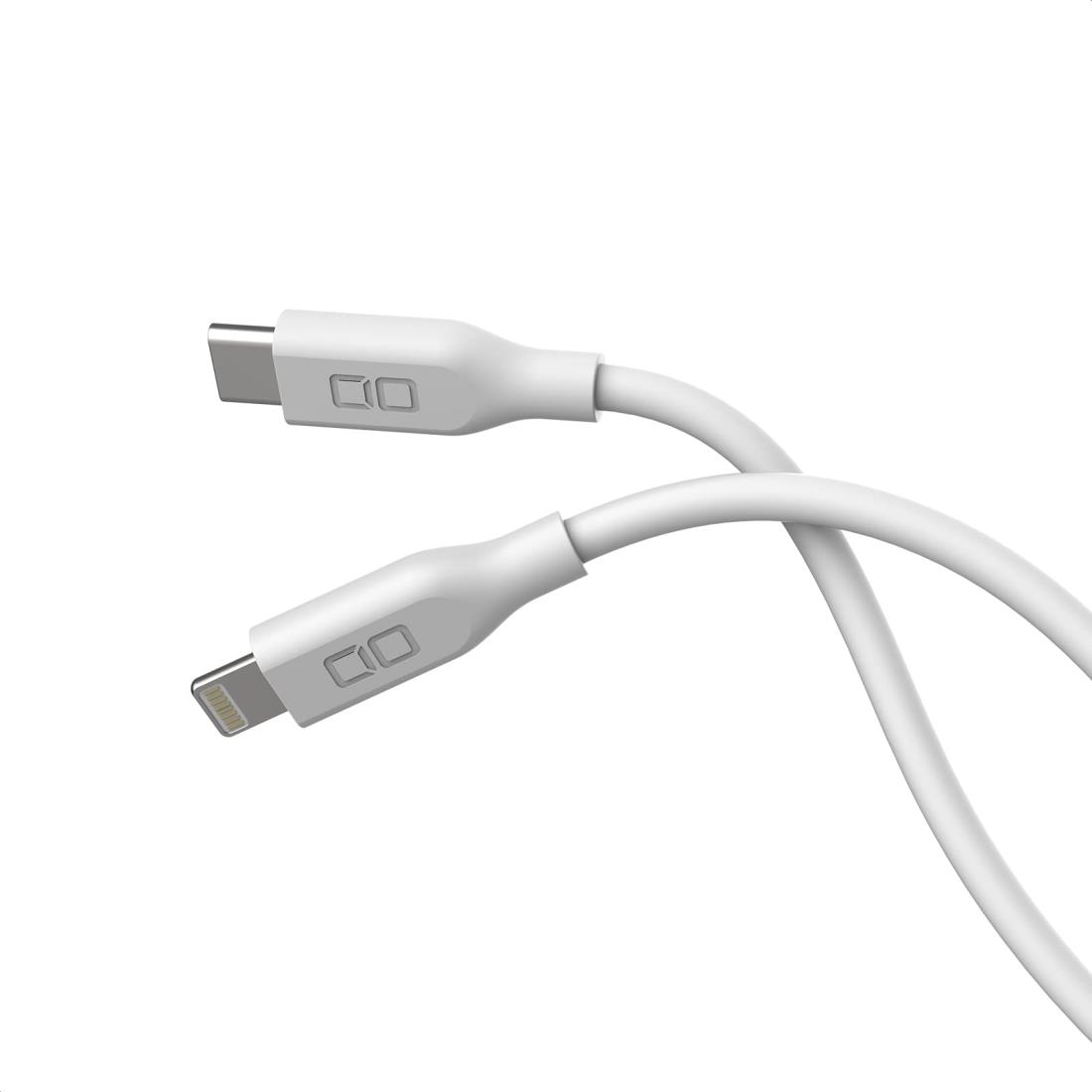 CIO 柔らかいシリコンケーブル CIO-SL30000-CL USB-C & ライトニング(Lightning) 充電ケーブル タイプC(Type-C) PD 急速 絡まない 30000回折り曲げ対応 (1m, ホワイト)