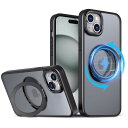 KWATUNG 互換品 ケース iphone15用ケース magsafe対応 ワイヤレス充電 iphone15 用 ケース 耐衝撃 iphone 15 用 ケース 360°回転スタンド 縦横両対応 スマホケース iphone 15 用 マグセーフ リング マグネット搭載 アイフォン15 用ケース 防指紋 米軍MIL規格 iphone15 用カ(2)