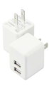 エレコム 充電器 2個セット USB コンセント USB-A 2ポート 最大12W 5V 2A 折りたたみ式プラグ おまかせ充電対応 2台同時充電 ホワイト E...