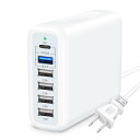 急速 充電器 usb 6充電ポート usb充電器 pd 高速充電器コンセント【PD20W対応USB C&QC3.0対応USB A&2.4AUSB*4&6台同時充...