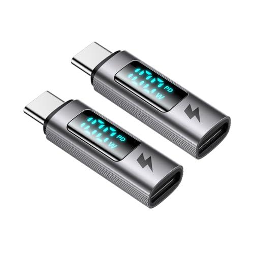 Mcdodo USB-C to USB-C 出力スクリーン表示 変換アダプタ 2個セット 100W PD急速充電 スマートチップ搭載 高速データ転送(スマホとノートPC間のみ) アルミ合金シェル Type-C 変換アダプタ USB-C コネクタ 出力キャッチャー MacBook iPad iPhone 16/15 Xperia Galaxy Android